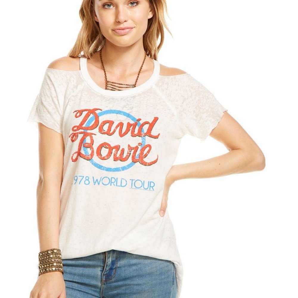 Chaser World Tour 78 Cold Shoulder Bowie Tee - Picture 2 of 3
